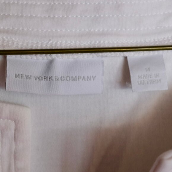 New York & Company White Cotton Knit Shift Dress Size Medium - Picture 11 of 11